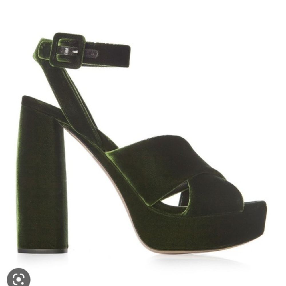 Miu Miu velvet platform heel sandals